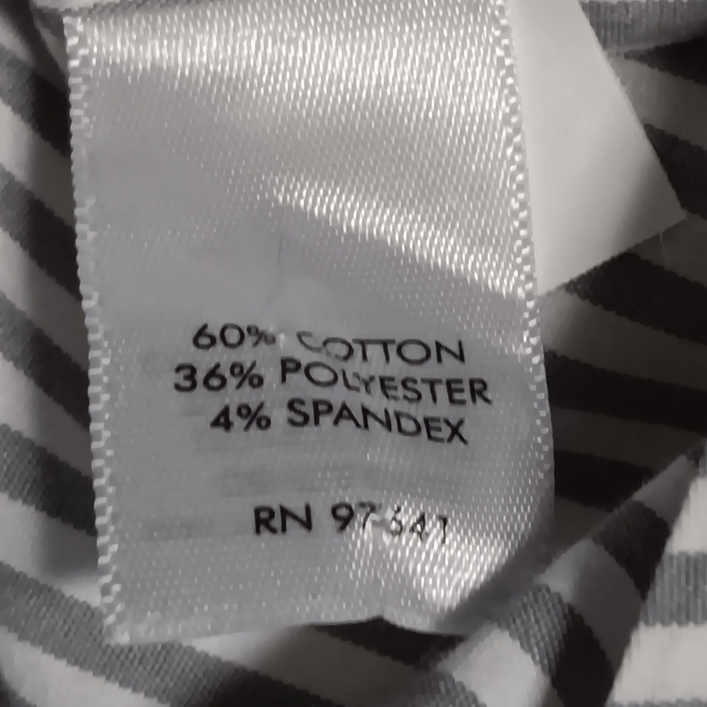 J. JILL Perfect Shirt gray white striped stretch cotton blend button down, L - Picture 7 of 13